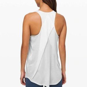 lululemon White Pleated Essential Tank